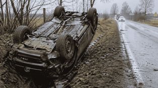 Pomorskie: Dachowanie skorodowanej Toyoty