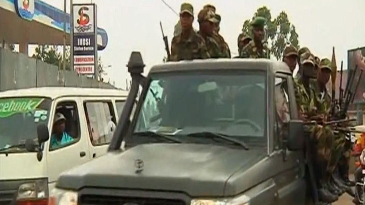 Rebelianci po zajęciu stolicy Goma.