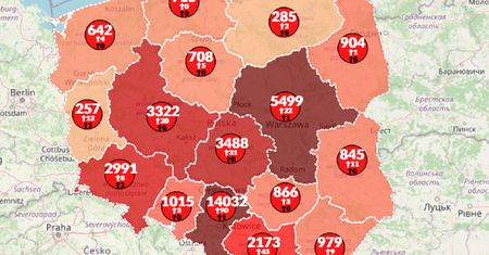 Koronawirus w Polsce. Już blisko 1 600 ofiar śmiertelnych. Mapa pokazuje przyrost zachorowań