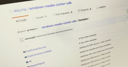 Windows Media Center SDK z otwartym kodem. Źródła są na GitHubie