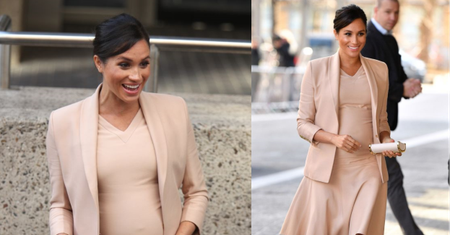 Podekscytowana nowym stanowiskiem Meghan Markle kusi nagą łydką przed teatrem (FOTO)