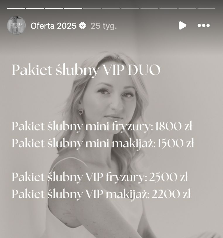 Za ślubny pakiet VIP fryzjerka liczy sobie 2500 złotych