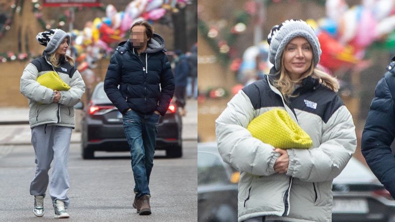 Agnieszka Woźniak-Starak na spacerze z ukochanym