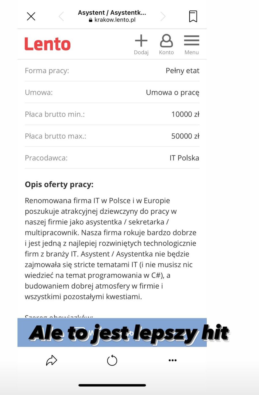 Ogłoszenie o pracę