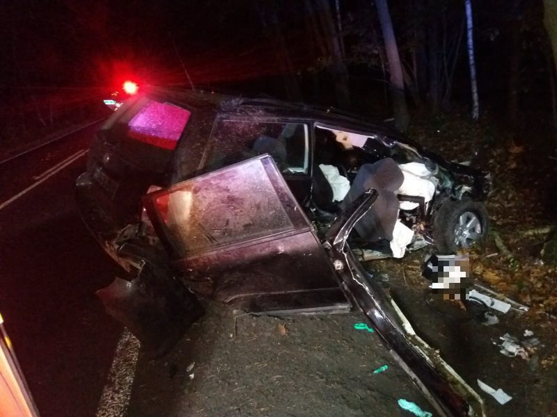 Zgorzelec. Śmiertelny wypadek. Samochód osobowy wpadł do rowu