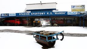 Stadion Wandy Kraków pod śniegiem