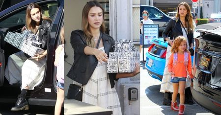 Jessica Alba w zaawansowanej ciąży idzie z córkami na urodziny (ZDJĘCIA)