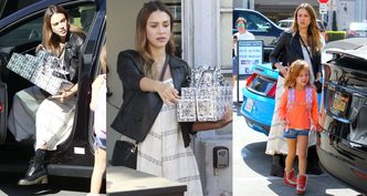 Jessica Alba w zaawansowanej ciąży idzie z córkami na urodziny (ZDJĘCIA)