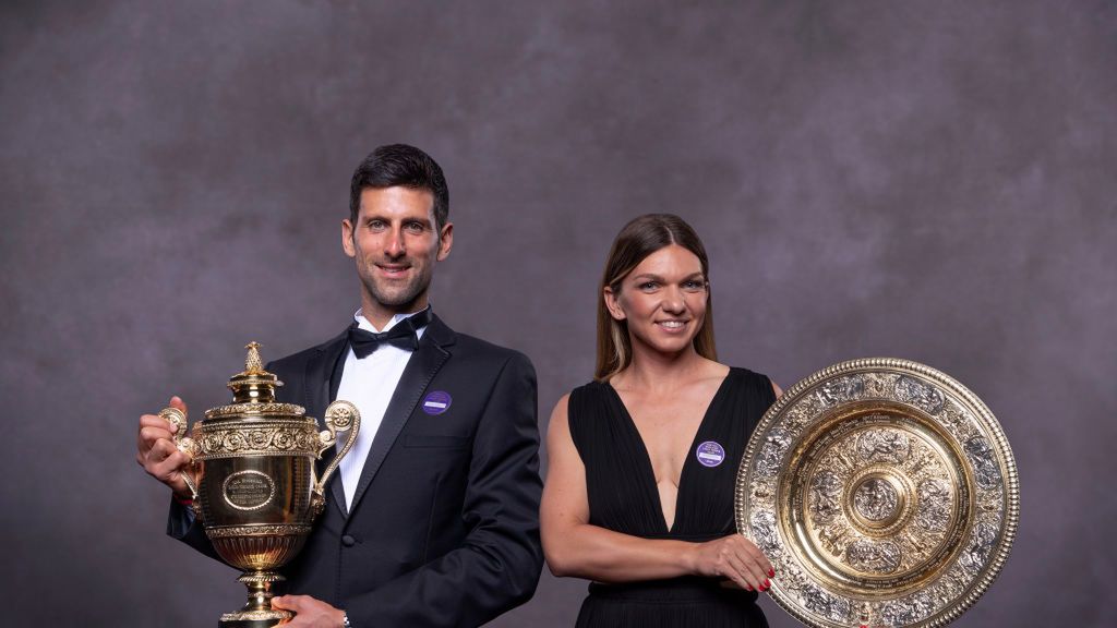 Getty Images / Thomas Lovelock / AELTC / Na zdjęciu: Novak Djoković i Simona Halep, mistrzowie Wimbledonu 2019 w singlu