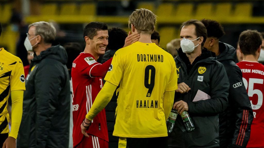 Zdjęcie okładkowe artykułu: Getty Images /  Alexandre Simoes/Borussia Dortmund / Na zdjęciu: Robert Lewandowski i Erling Haaland