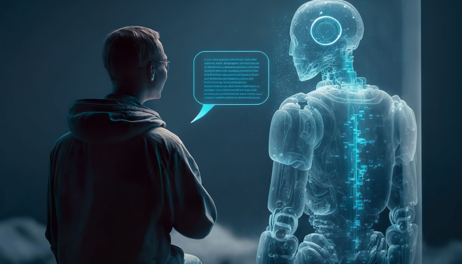 person talking with robotic ai.futuristic technology or machine learning concepts.ai generated images
Chatgpt, ai, analytics, anti, artificial intelligence, automation, behavior
  imitate, big data, block chain, brain, business, challenge, change, chat, computer, control, cute, cyber, cyber security, cyborg, data, development, digital, disruption, engineer, future, futuristic, globalization, growth, human, humanoid, industrial, industry, information, innovation, intelligence, job, machine learning, message, modern, network, process, progarm, reaction, retaliation, robot, robotic, school, smart, study, talk
conversation, tech, technology, virtual, work, chatgpt, ai, analytics, anti, artificial intelligence, automation, behavior.  imitate, big data, block chain, brain, business, challenge, change, computer, control, cute, cyber, cyber security, cyborg, data, development, digital, disruption, engineer, future, futuristic, globalization, growth, human, humanoid, industrial, industry, innovation, intelligence, machine learning, modern, network, progarm, robot, robotic, school, smart, study, tech, technology, virtual, work, chat, talk.conversation