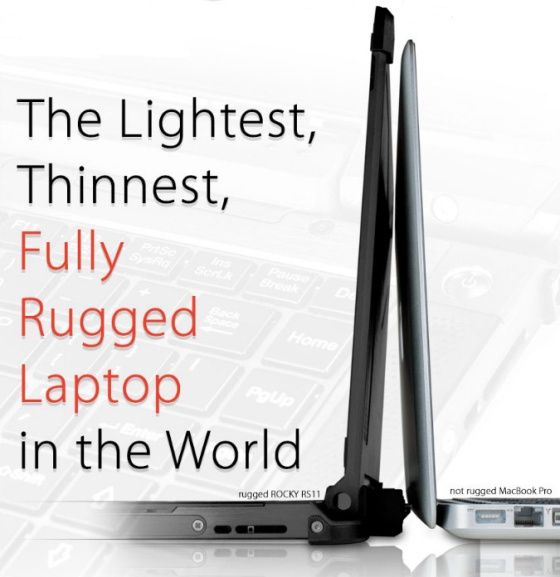 Amrel Rocky RS11 wzmocniony laptop widok bok