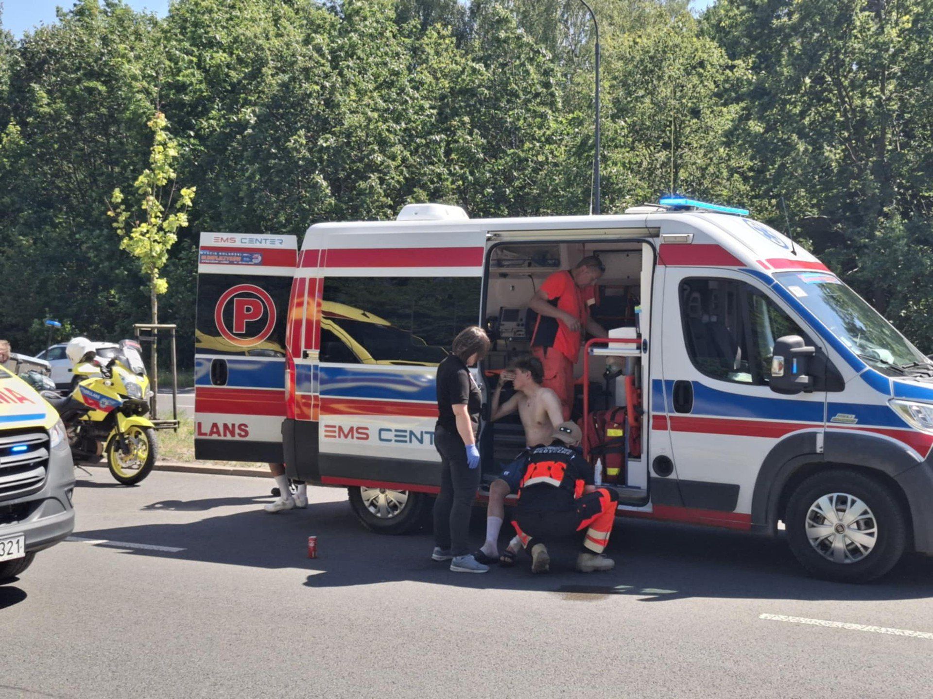 Wypadek na wyścigu kolarskim