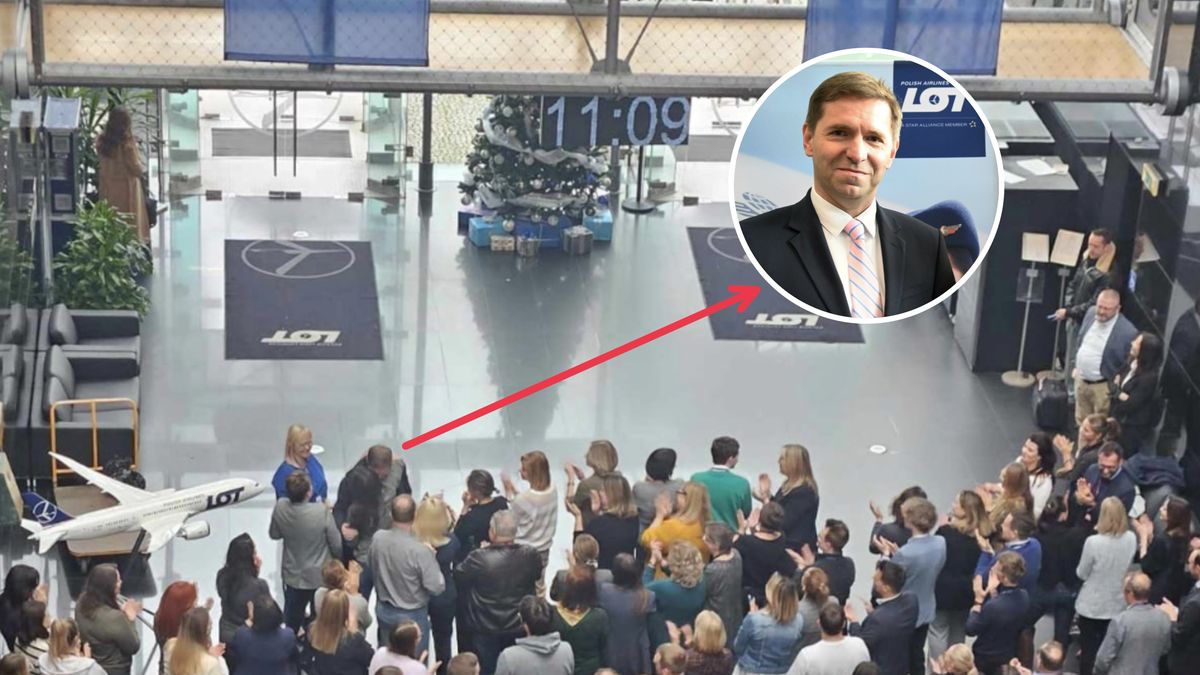 Powitanie Michała Fijoła w siedzibie LOT-u 3 grudnia