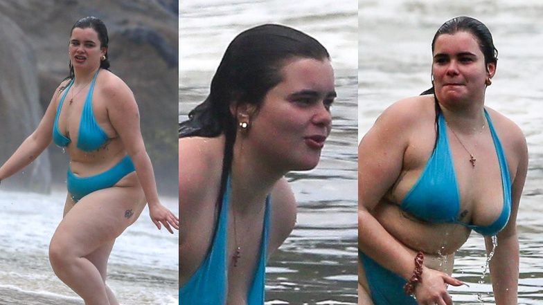 Wyzwolona gwiazda "Euforii" Barbie Ferreira pluska się radośnie w wodach Atlantyku (ZDJĘCIA)