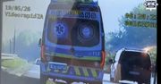 Kierowca karetki był pijany. Nagrali, co wyprawiał na drodze