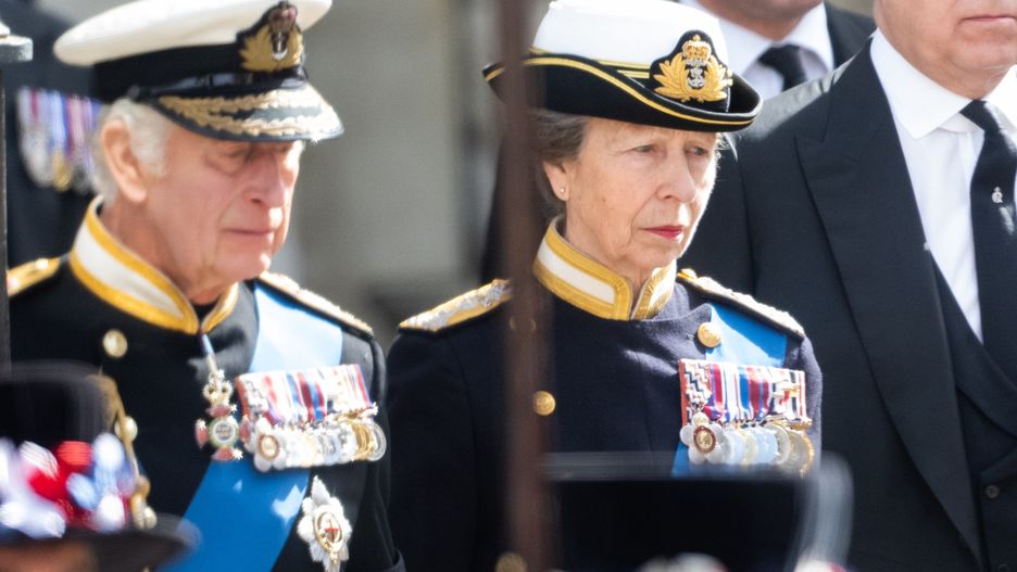 The State Funeral Of Queen Elizabeth IILONDON, ENGLAND - SEPTEMBER 19: Prince Andrew, Duke of York, King Charles III, Anne, Princess Royal,at Westminster Abbey for the State Funeral of Queen Elizabeth II on September 19, 2022 in London, England. Elizabeth Alexandra Mary Windsor was born in Bruton Street, Mayfair, London on 21 April 1926. She married Prince Philip in 1947 and ascended the throne of the United Kingdom and Commonwealth on 6 February 1952 after the death of her Father, King George VI. Queen Elizabeth II died at Balmoral Castle in Scotland on September 8, 2022, and is succeeded by her eldest son, King Charles III. ( (Photo by Samir Hussein/WireImage)Samir Hussein