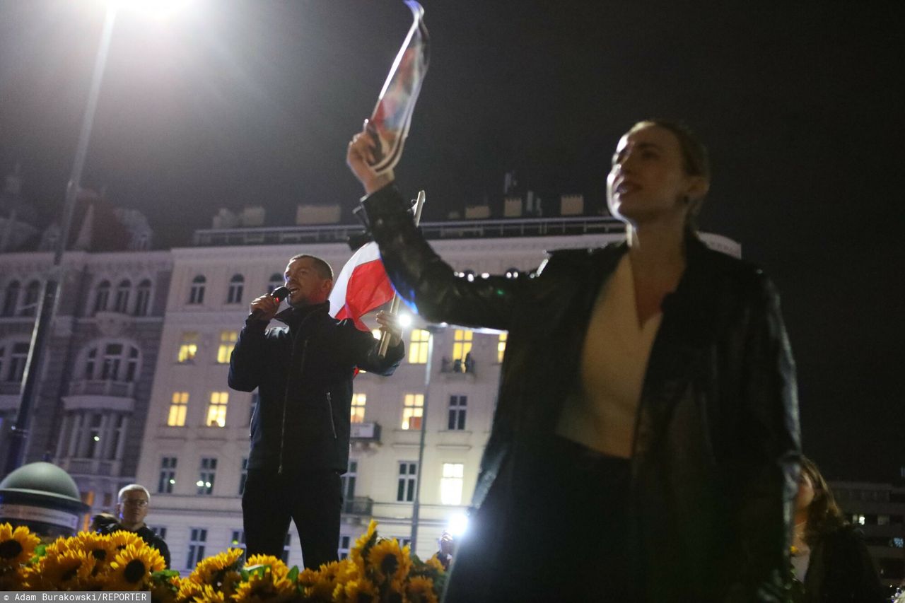 Michał Kołodziejczak, lider AgroUnii, i Marianna Schreiber