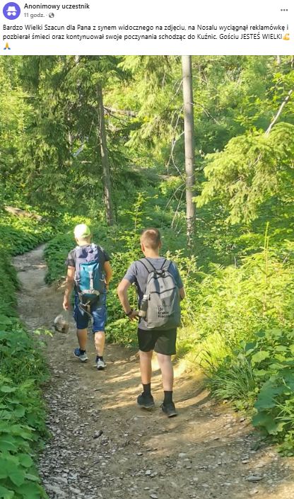Sprzątnął śmieci na Nosalu. Poruszenie w sieci. "Szacun".