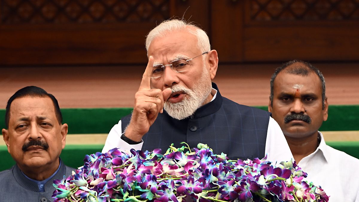 Narendra Modi, India's prime minister, during a news conference at Parliament House in New Delhi, India, on Monday, July 21, 2025. India's opposition is preparing to confront Prime Minister Narendra Modi's government over the controversial revision of electoral rolls in the eastern state of Bihar, months before a crucial election in the region. Photographer: Prakash Singh/Bloomberg via Getty Images