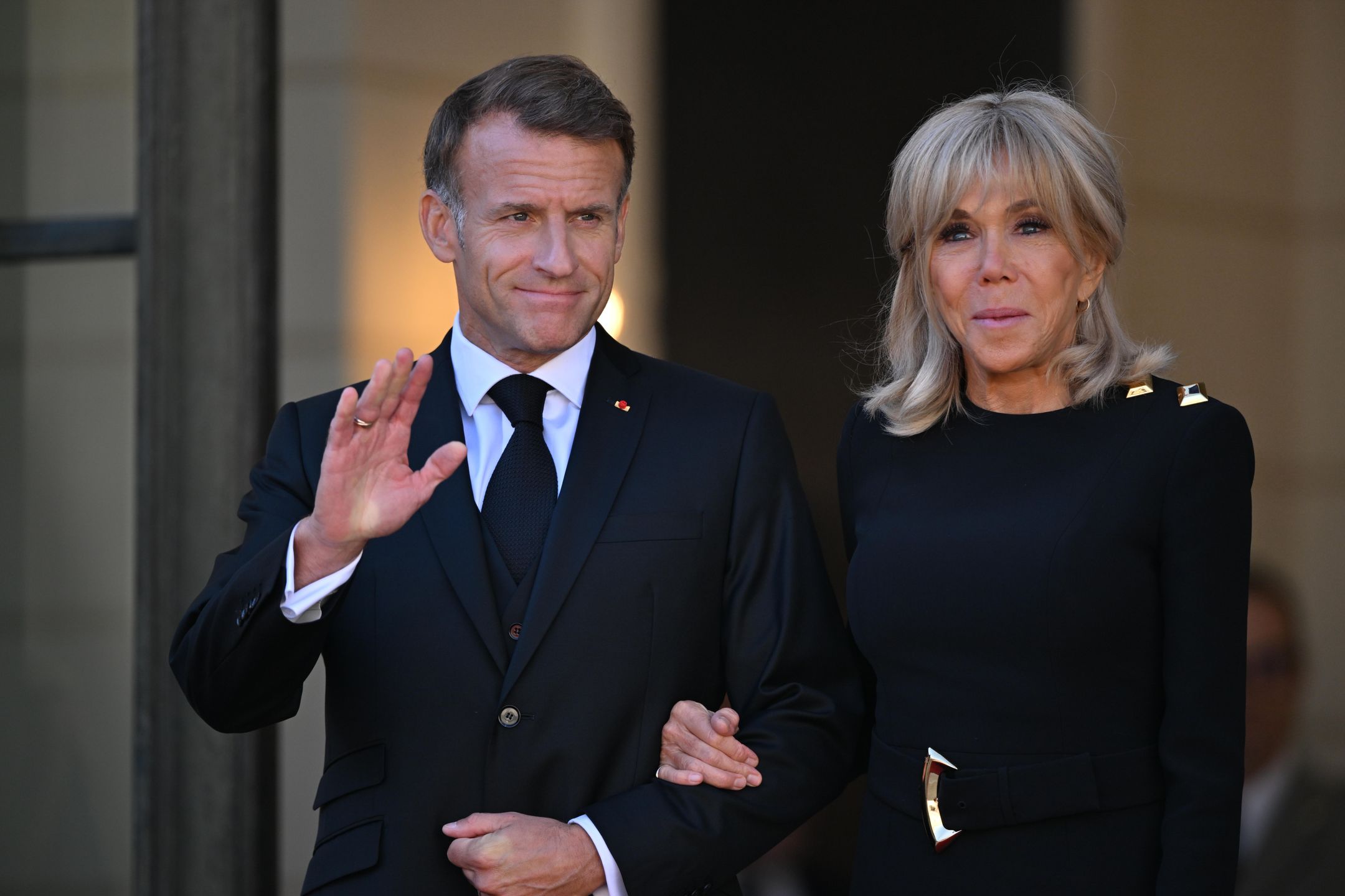 Brigitte i Emmanuel Macron podczas spotkania z papieżem 