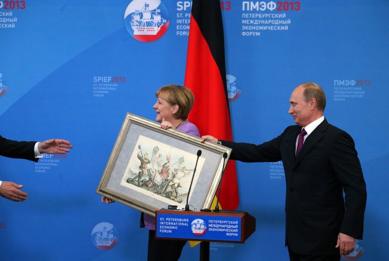 Angela Merkel z Putinem w Ermitażu