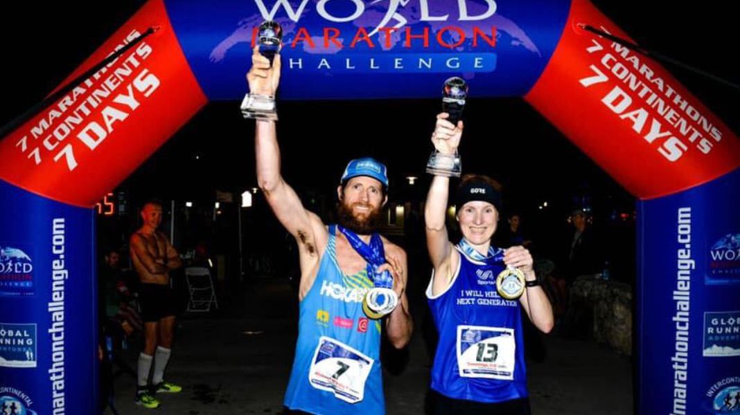 Michael Wardian i Susannah Gill - zwycięzcy World Marathon Challenge 2019