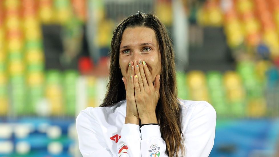 Oktawia Nowacka na podium Igrzysk Olimpijskich Rio2016