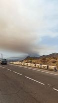 Pożary na Teneryfie widoczne z Puerto de la Cruz