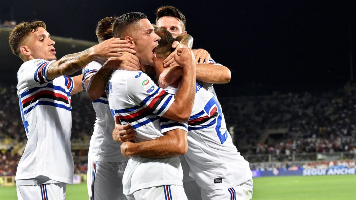 PAP/EPA / MAURIZIO DEGL'INNOCENTI / Radość piłkarzy Sampdorii