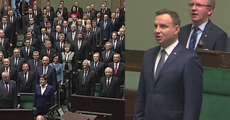 Duda śpiewa hymn na inauguracji nowego Sejmu!