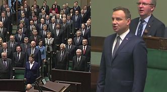 Duda śpiewa hymn na inauguracji nowego Sejmu!