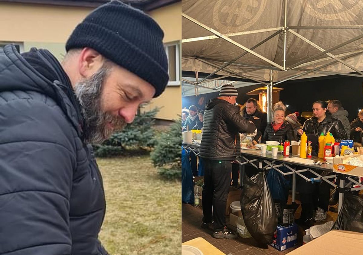 Kuba Salzman i ekipa wolontariuszy od dwóch tygodni gotują ciepłe posiłki dla uchodźców z Ukrainy