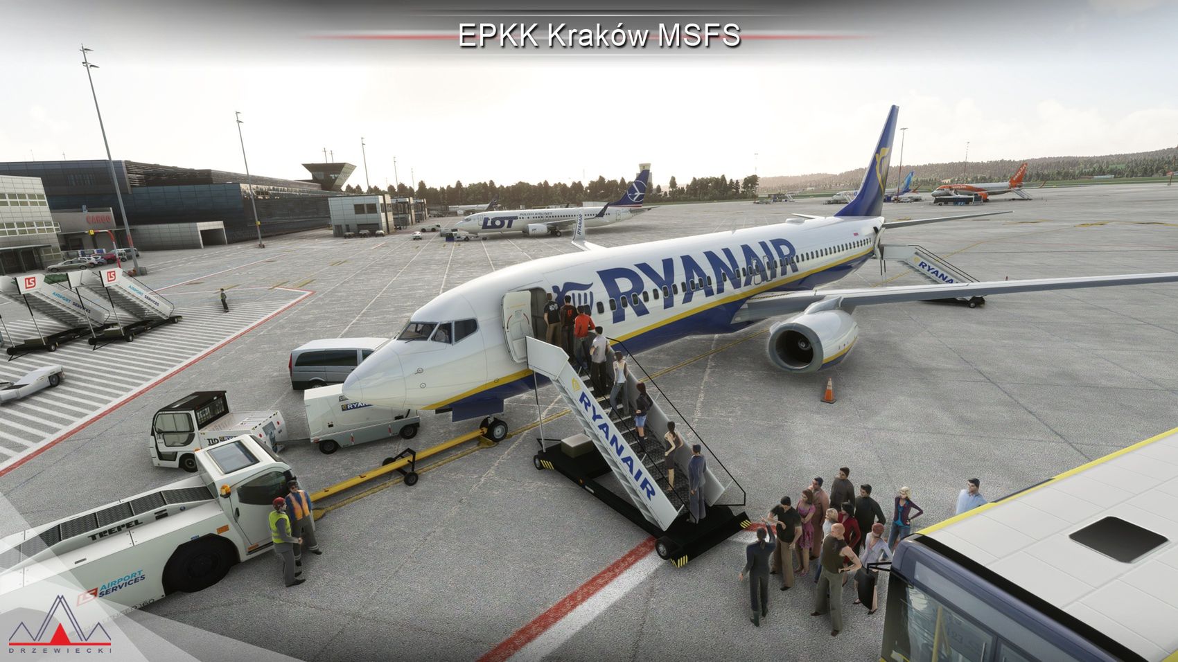Kraków w Microsoft Flight Simulator.