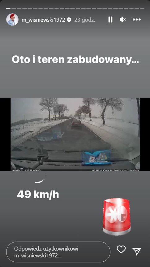 Screen z Instagrama Michała Wiśniewskiego