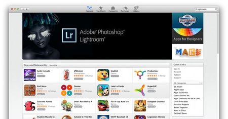 Adobe Lightroom 4 w Mac App Store za 150 dolarów