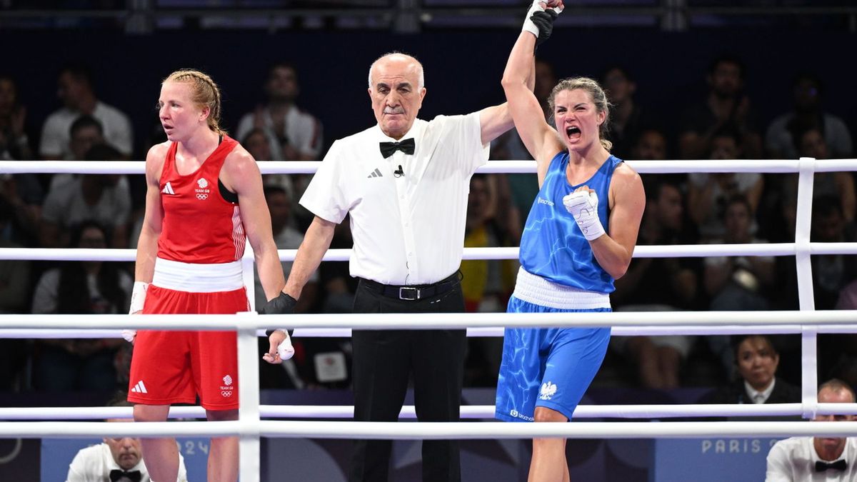 PAP / PAP/Rafał Oleksiewicz / Na zdjęciu: Aneta Rygielska (P) cieszy się ze zwyciestwa po walce w kategorii 66 kg 1. rundy turnieju boskerek z Brytyjką Rosie Eccles 