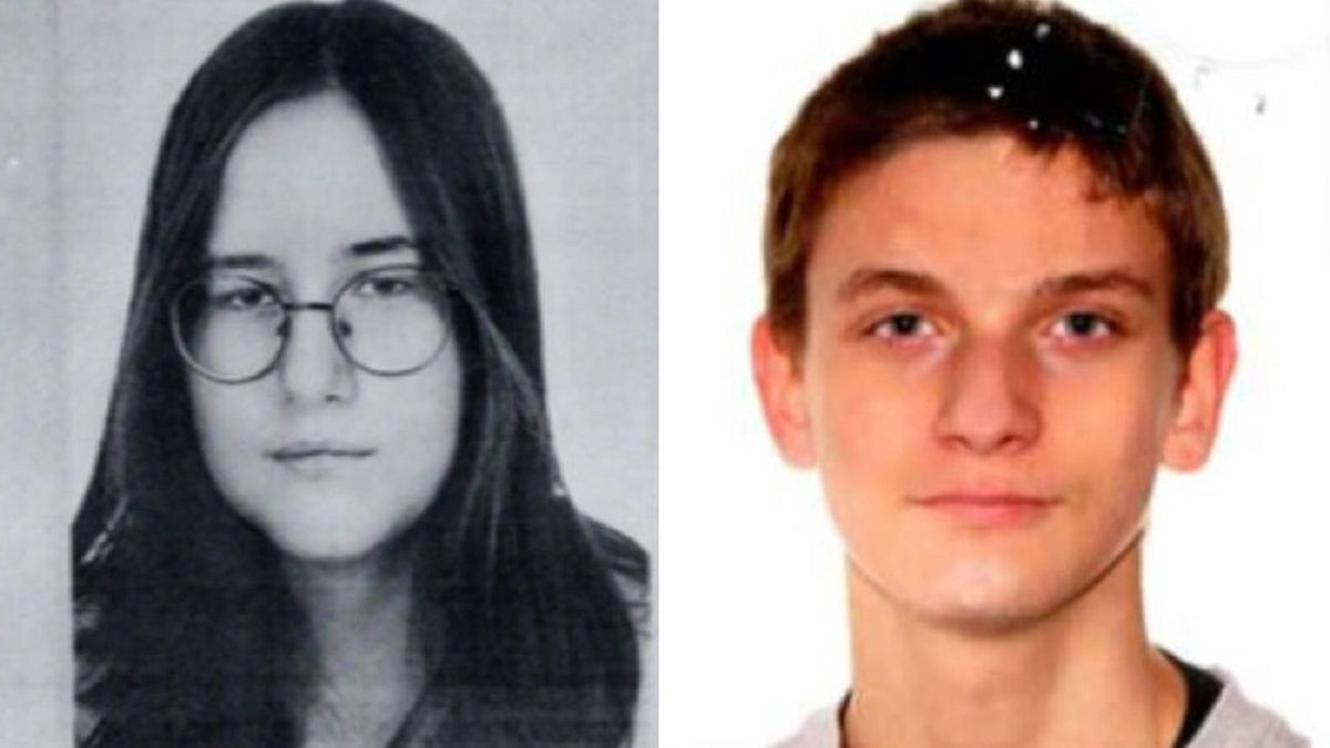 Wizerunki zaginionych 16-latków - Nikoli Wiśniewskiej i Cypriana Dominiaka-Kudelskiego. 