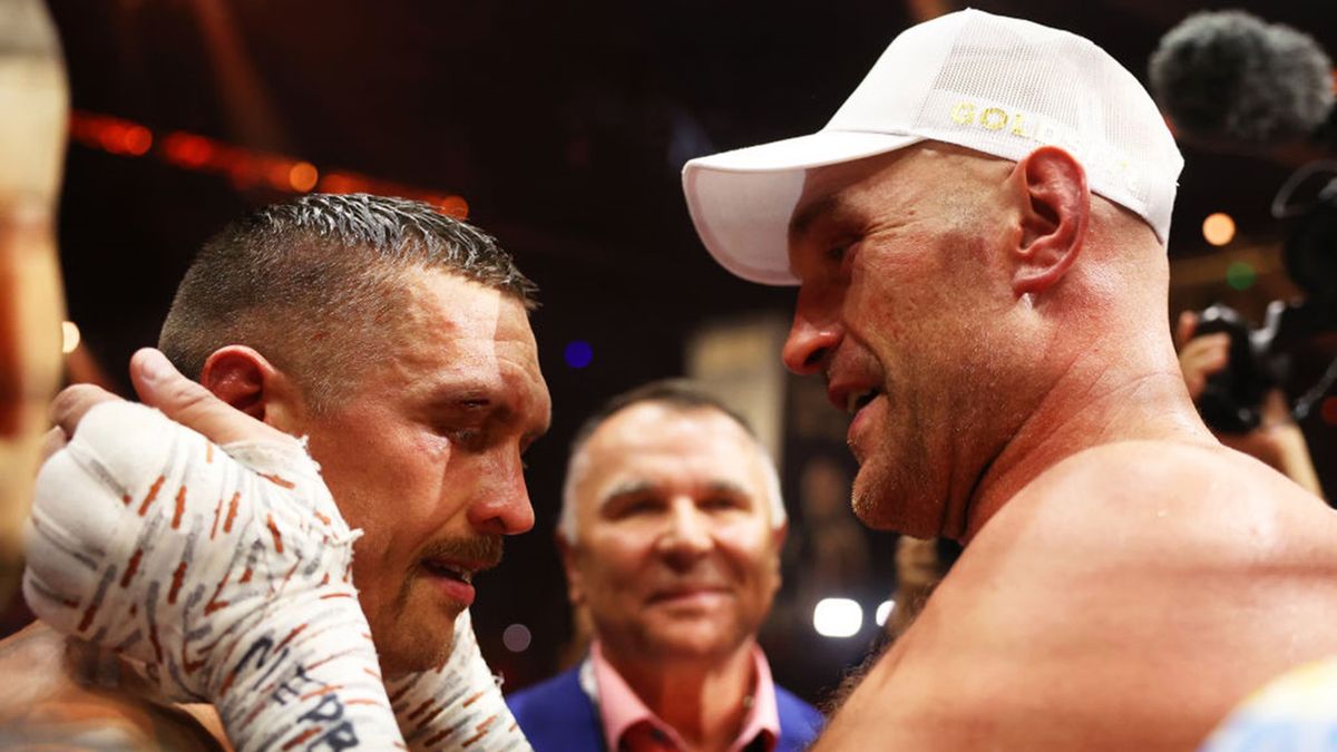 Getty Images / Richard Pelham / Na zdjęciu: Ołeksandr Usyk i Tyson Fury