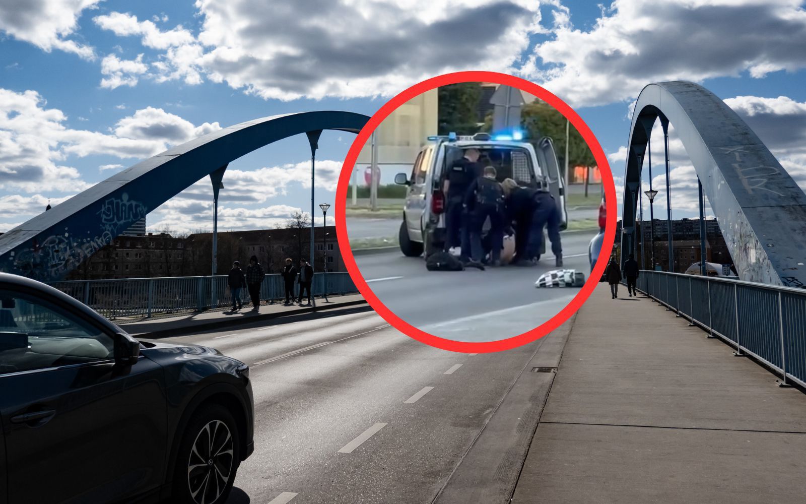 Interwencja policji w Słubicach. Mężczyzna utrudniał ruch