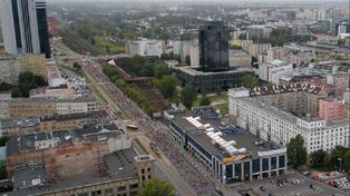 Rowerowa Masa Powstańcza na ulicach Warszawy