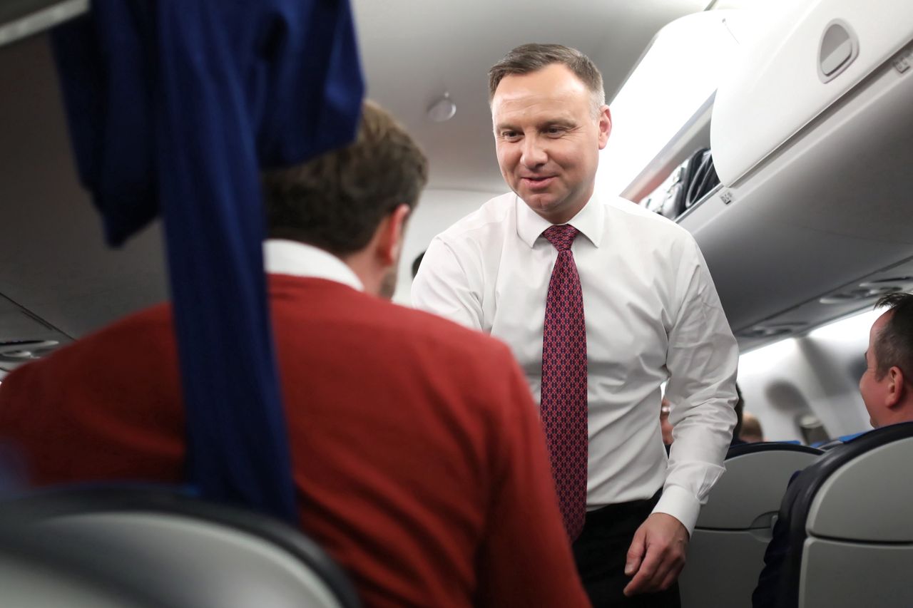 Andrzej Duda i pytania ws. lotu z Zielonej Góry