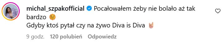 Komentarz Michała Szpaka na Instagramie