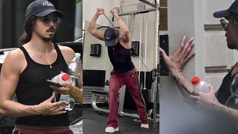 Michał Szpak na siłowni.