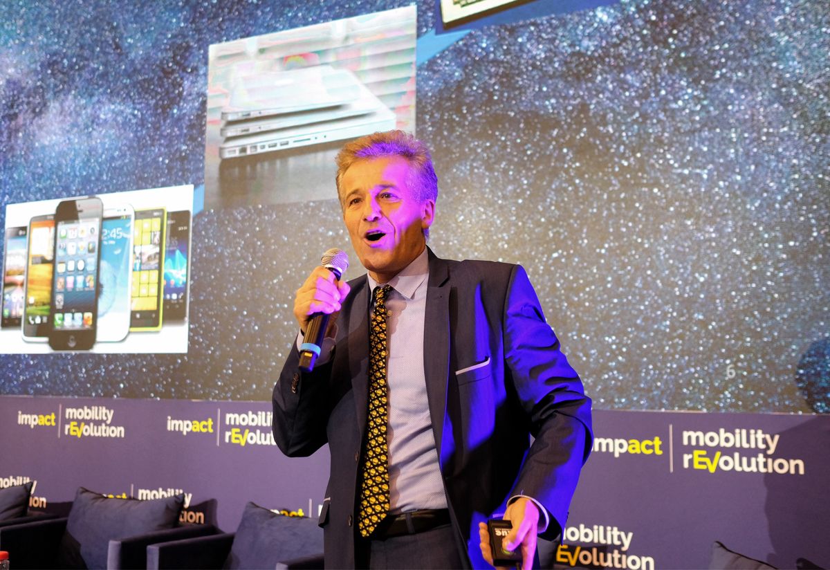 Artur Chmielewski z NASA podczas prezentacji projektu polskiej misji na Marsa w ramach Impact Mobility Revolution 