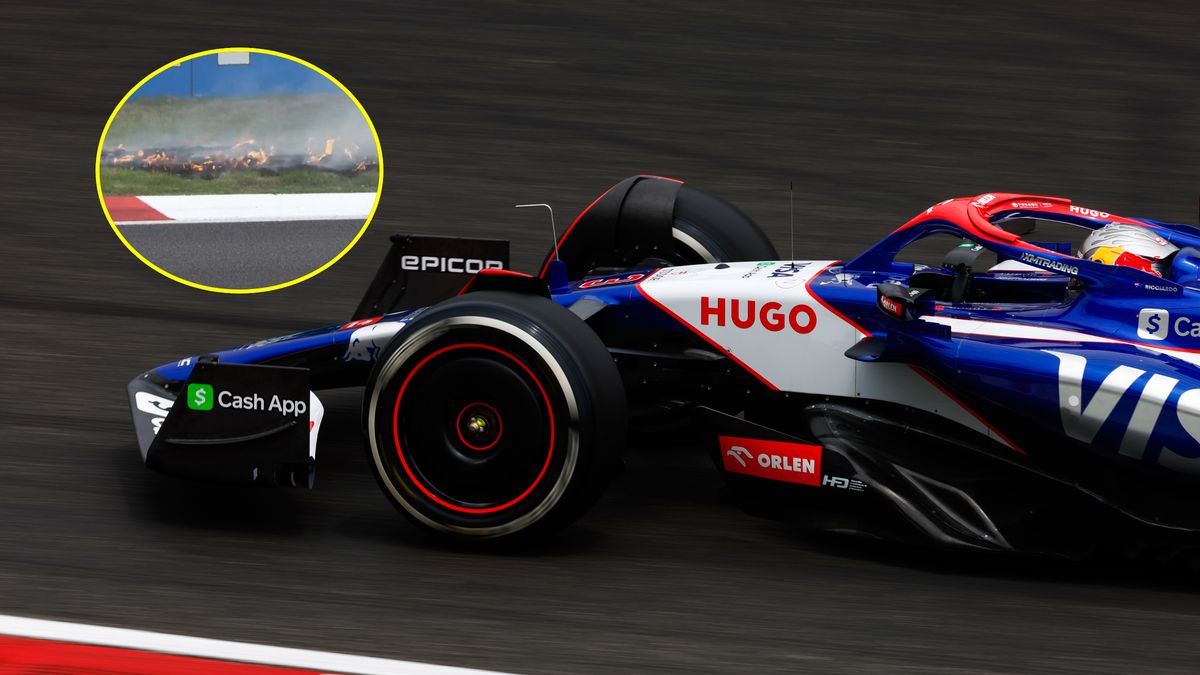 Zdjęcie okładkowe artykułu: Materiały prasowe / Pirelli Media / Na zdjęciu: Daniel Ricciardo, w kółku pożar trawy na torze w Szanghaju