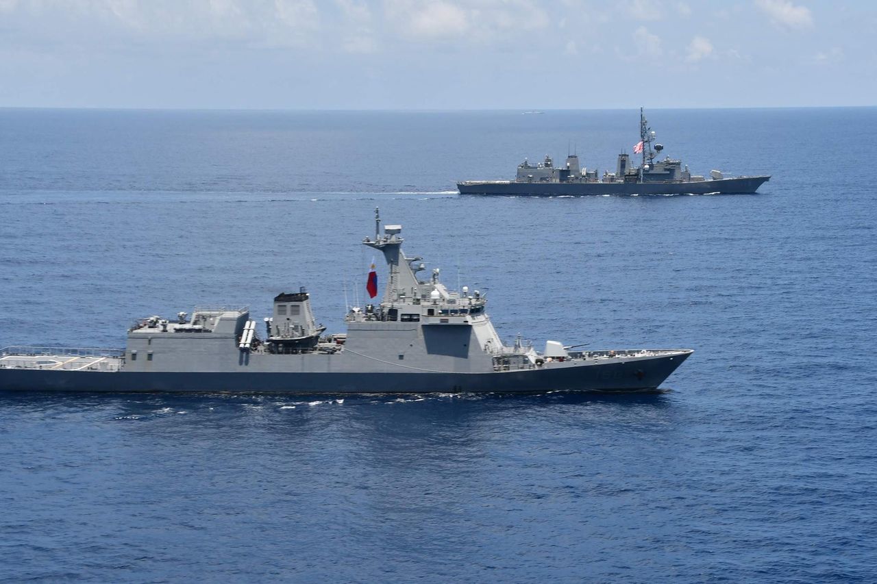 The ships of Japan and the Philippines during their first joint naval exercises