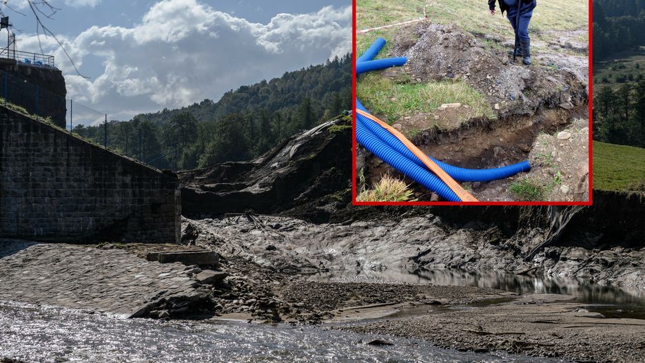 Rozwalona zapora w Stroniu Śląskim