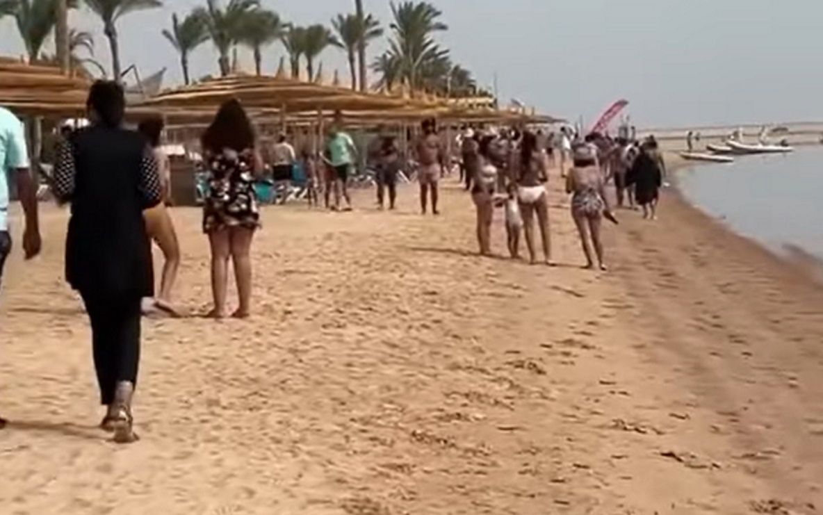 Ludzie na plaży byli przerażeni