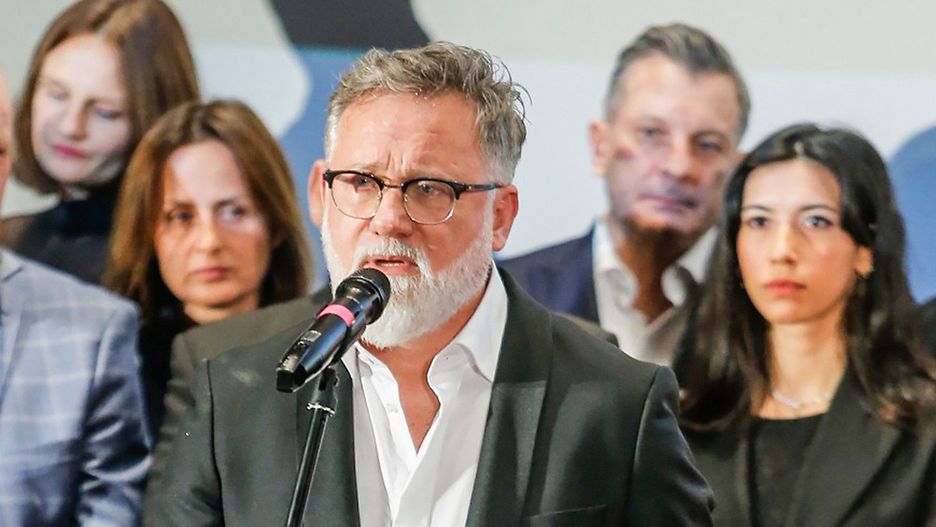 Andrzej Saramonowicz na premierze filmu "Bejbis"